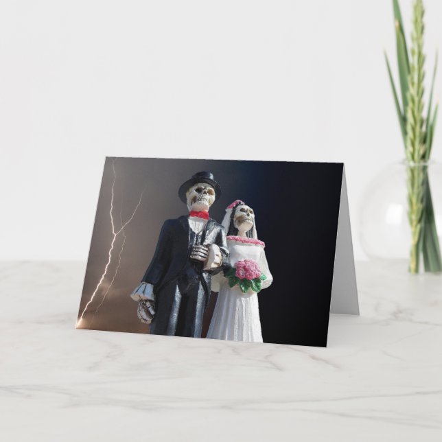 CARTES DE FÉLICITATIONS DE MARIAGE SQUELETTE GOTHC (Devant)