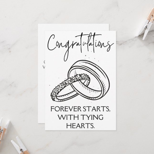 Cartes de félicitations fiançailles (Devant/Arrière en situation)