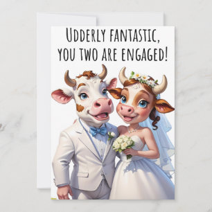 Cartes de félicitations fiançailles Funny Cow Card
