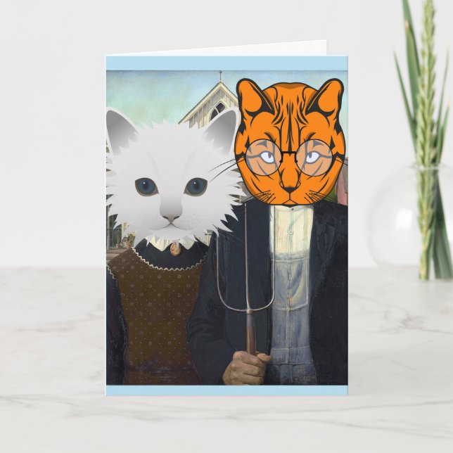 CARTES DE FÉLICITATIONS MARIAGES CHAT FUNNY (Devant)