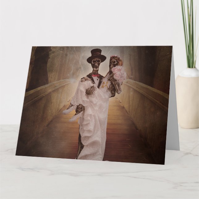 CARTES DE FÉLICITATIONS MARIAGES DE SKELETONS GOTH (Devant)