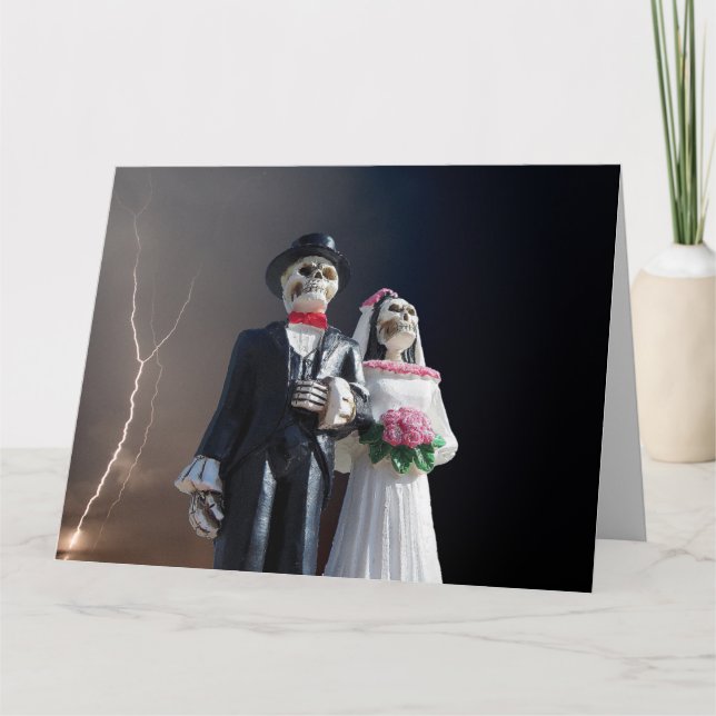 CARTES DE FÉLICITATIONS MARIAGES GOTHC SKELETONS (Devant)