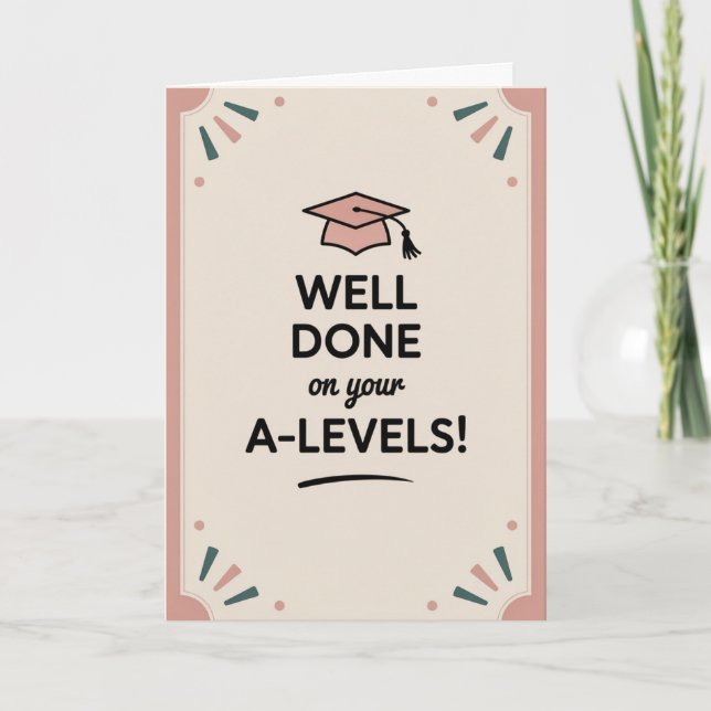 Cartes de félicitations pour la réussite aux A-Lev (Devant)