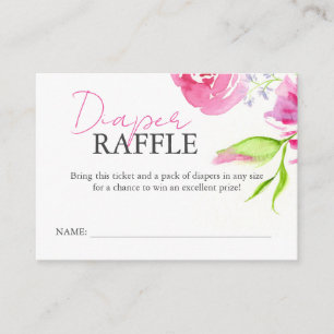 Cartes de fermeture baby shower Déchets Raffle Flo