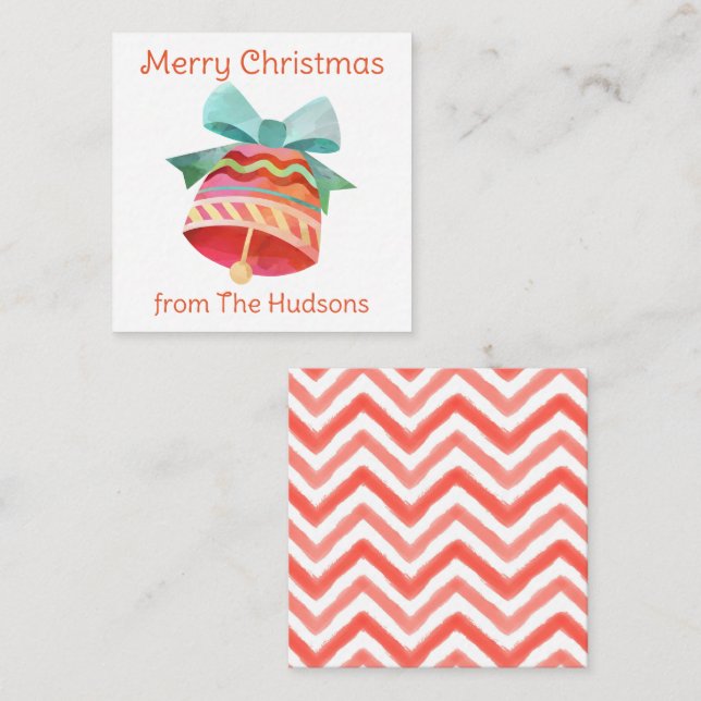 Cartes de fermeture-cadeau de la cloche de Noël Wa (Devant / Derrière)