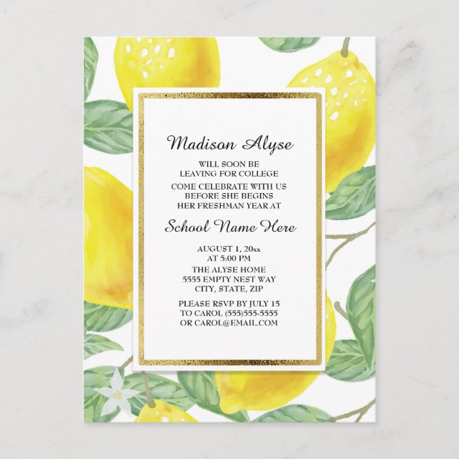 Cartes de fête de malle sur le thème Citrons et Fe (Devant)