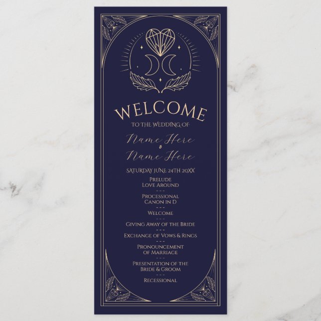 Cartes de fête de mariage de cérémonie Tarot Progr (Devant)