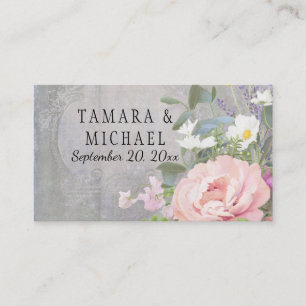 Cartes de Fête des mariées Bois Rustique Floral Pe
