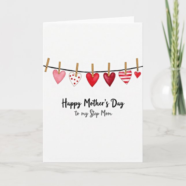 Cartes de Fête des Mères à Cœurs à Pois (Devant)