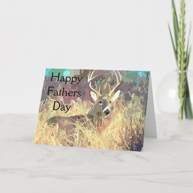 Cartes de fête des pères de chasse de cerfs (Devant)
