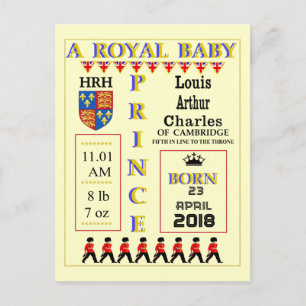 Cartes de fête Royal Prince Louis de Cambridge