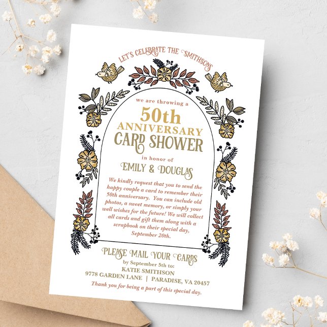 Cartes de fêtes pour les 50 ans de mariage sous un (Créateur téléchargé)
