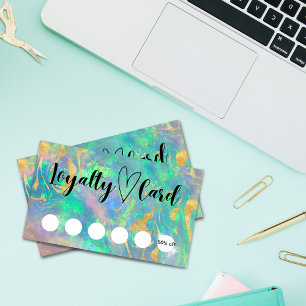Cartes de fidélité client Opal bleu moderne
