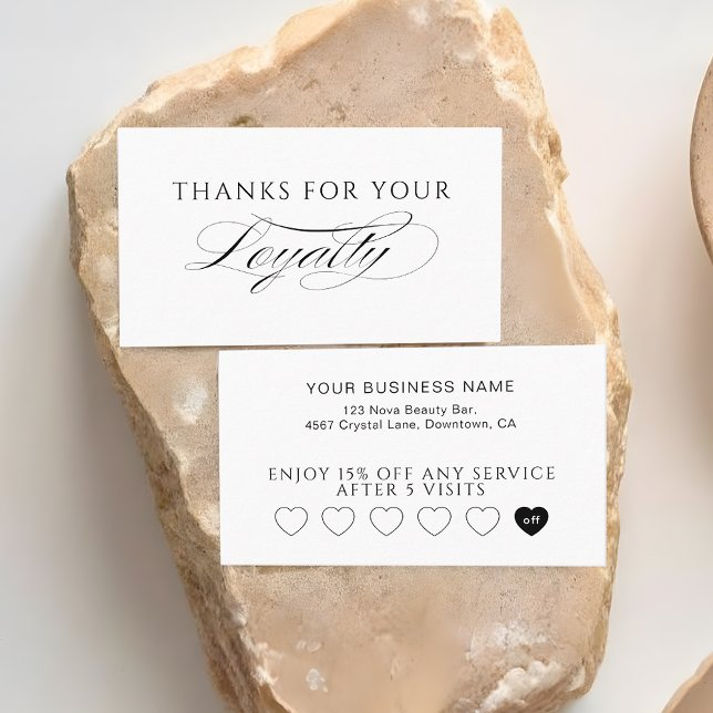 Cartes de fidélité clientes Cœurs Blancs Professio (Créateur téléchargé)