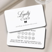 Cartes de Fidélité Élégantes Noir Blanc 10