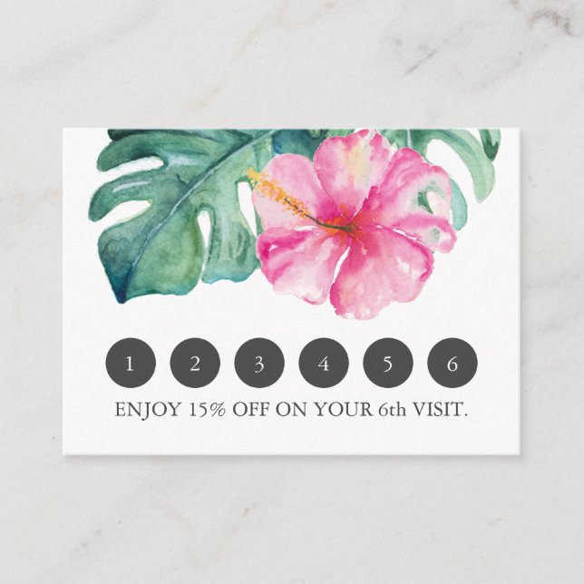 Cartes de fidélité florales pour les affaires trop (Devant)