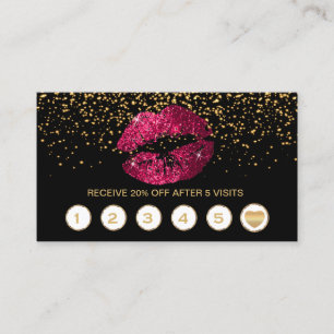 Cartes de fidélité Hot Rose Parties scintillant