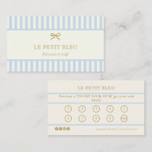 Cartes de fidélité pour boulangerie aux rayures bl