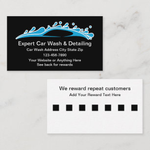 Cartes de fidélité pour entreprise de lavage de vo
