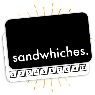 cartes de fidélité pour sandwichs