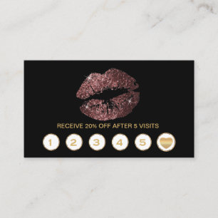 Cartes de fidélité Rose foncé - Noir