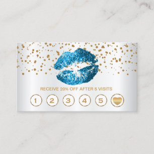 Cartes de fidélité Turquoise Blue Parties scinti