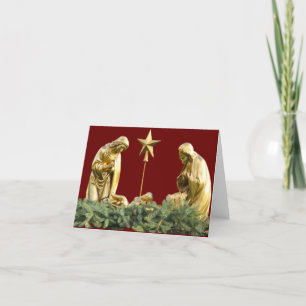 Cartes de fin de année de la nativité or