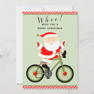cartes de fin de année de Noël à vélo
