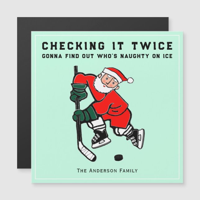 Cartes de fin de année de Noël de hockey créatif (Devant / Derrière)