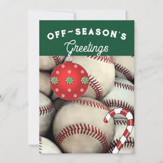 Cartes de fin de année de Noël du baseball