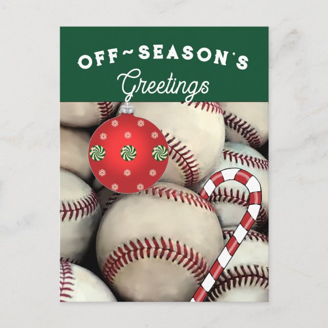 Cartes de fin de année de Noël du baseball (Devant)