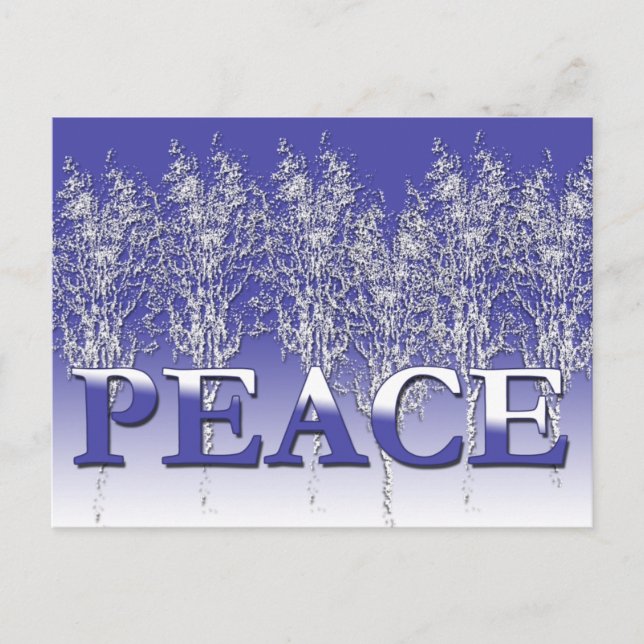 Cartes de fin de année Silvery White et Blue PEACE (Devant)