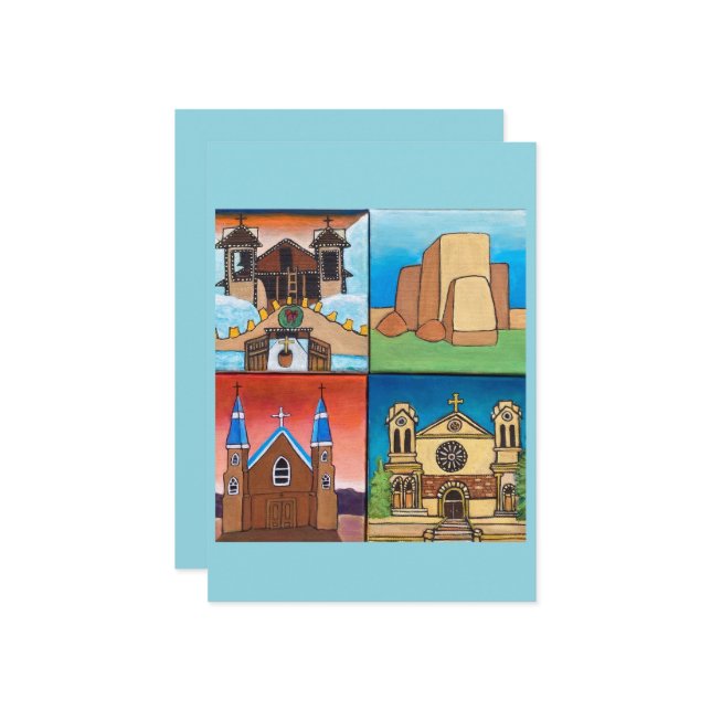 Cartes de fin de année : Sites sacrés du Nouveau-M (Devant/Arrière en situation)