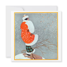 Cartes de fin de année vintage Flapper 