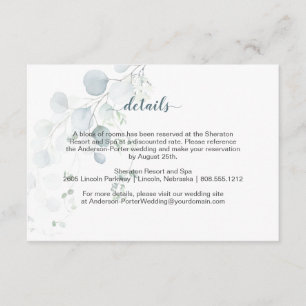 Cartes de fixation Dusty Blue & Sage Green Eucalyp