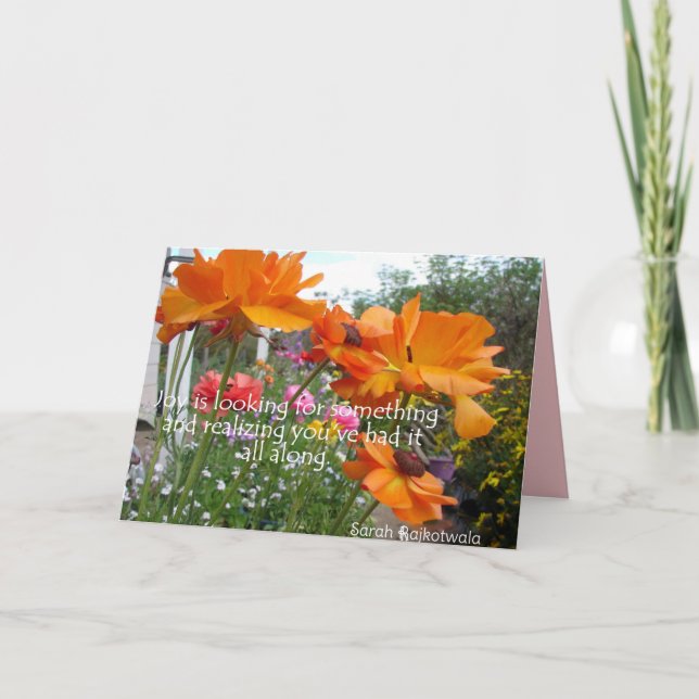 Cartes de fleurs de printemps orange Joie fleurs d (Devant)