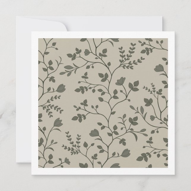 Cartes de fleurs sinueuses et de botaniques terreu (Devant)