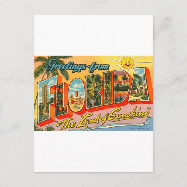 Cartes de Floride Vintage salutations (Devant)