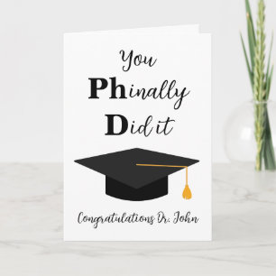 cartes de graduation phd amusantes
