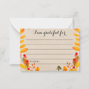 Cartes de Gratitude - Activité de Thanksgiving