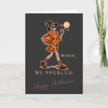Cartes de Halloween squelette - Pas de pouls, pas