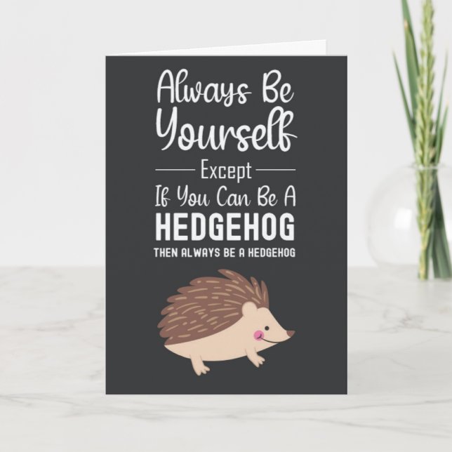 Cartes de hérisson mignon humour d'animal drôle de (Devant)