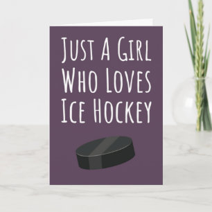 Cartes de hockey sur glace roses mignonnes pour fi