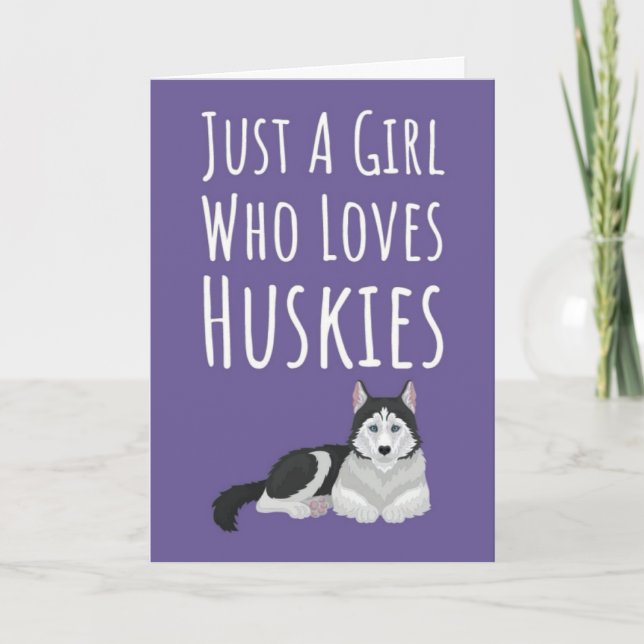 Cartes de Husky sibérien rose mignon pour bébés fi (Devant)