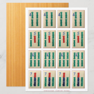 Cartes de jeu (4) - bambous 4-7