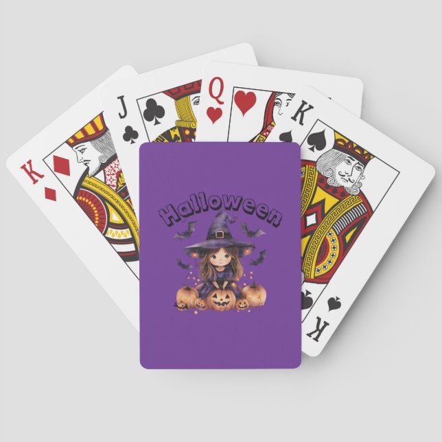 Cartes De Jeu À Thème Sorcière Halloween (dos)