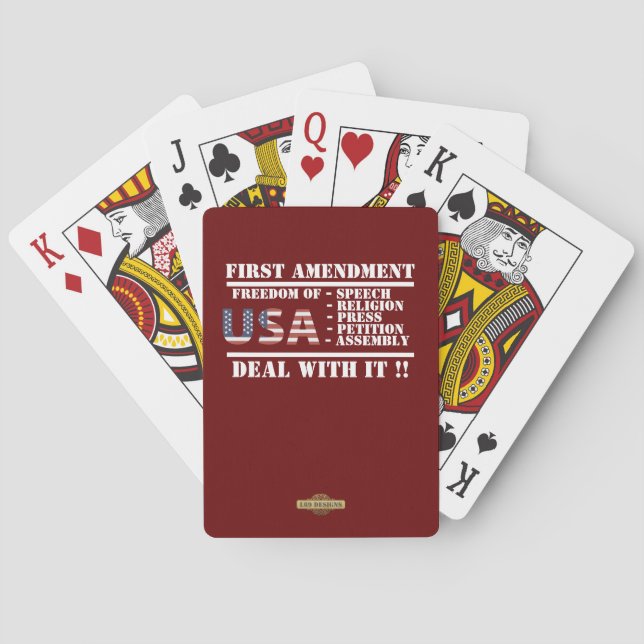 Cartes de jeu à vélo "PREMIER AMENDEMENT" (dos)