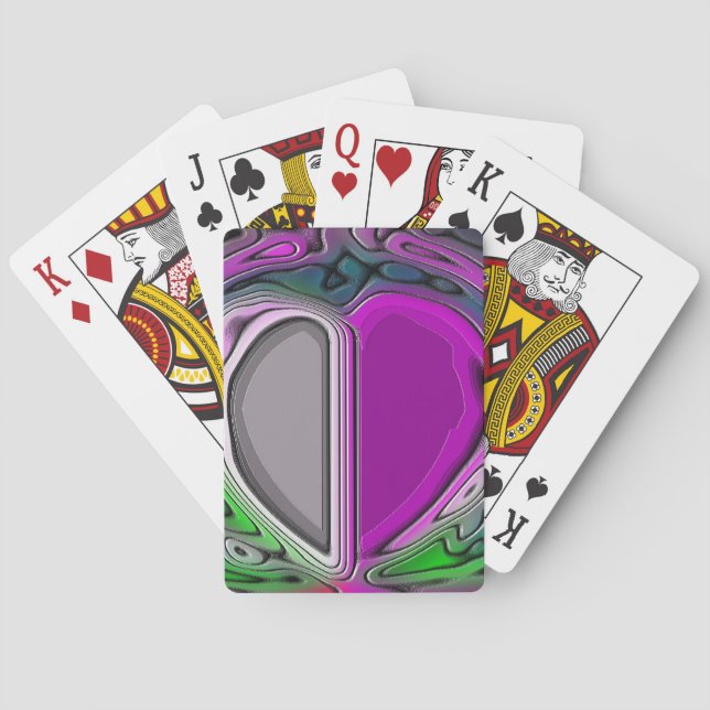 Cartes de jeu abstraites de couleur de coeurs en p (dos)