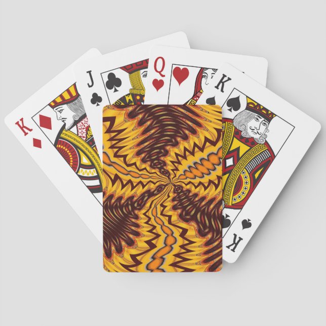 Cartes de jeu abstraites de couleur du feu de forê (dos)