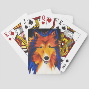 Cartes de jeu abstraites de peinture de Sheltie